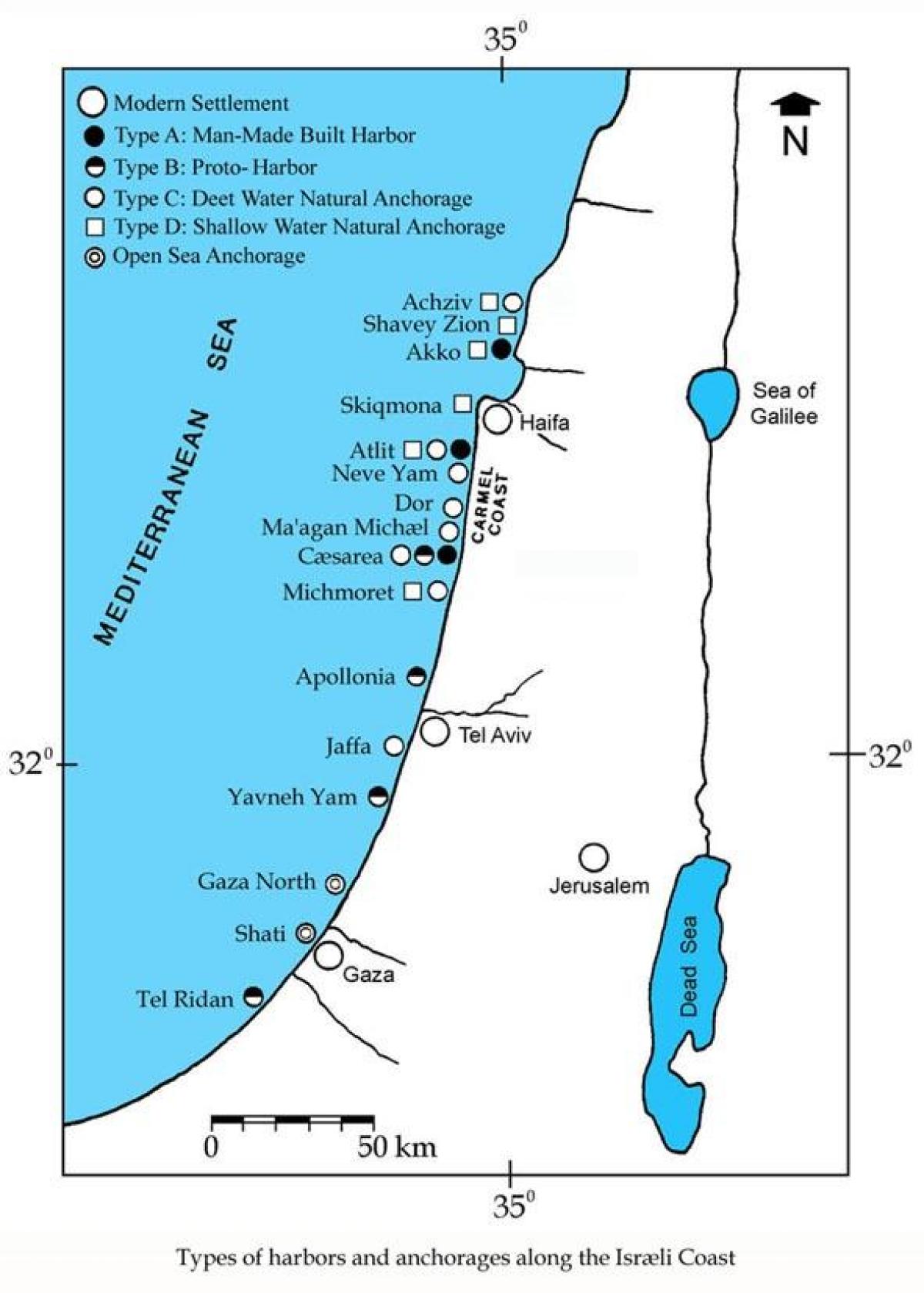 რუკა ისრაელის პორტები