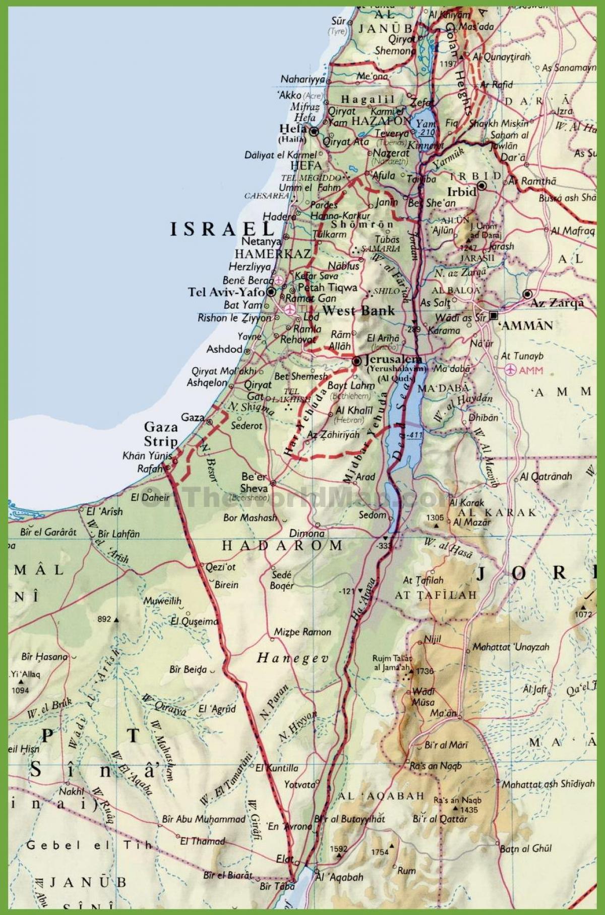ისრაელის ქალაქების რუკა