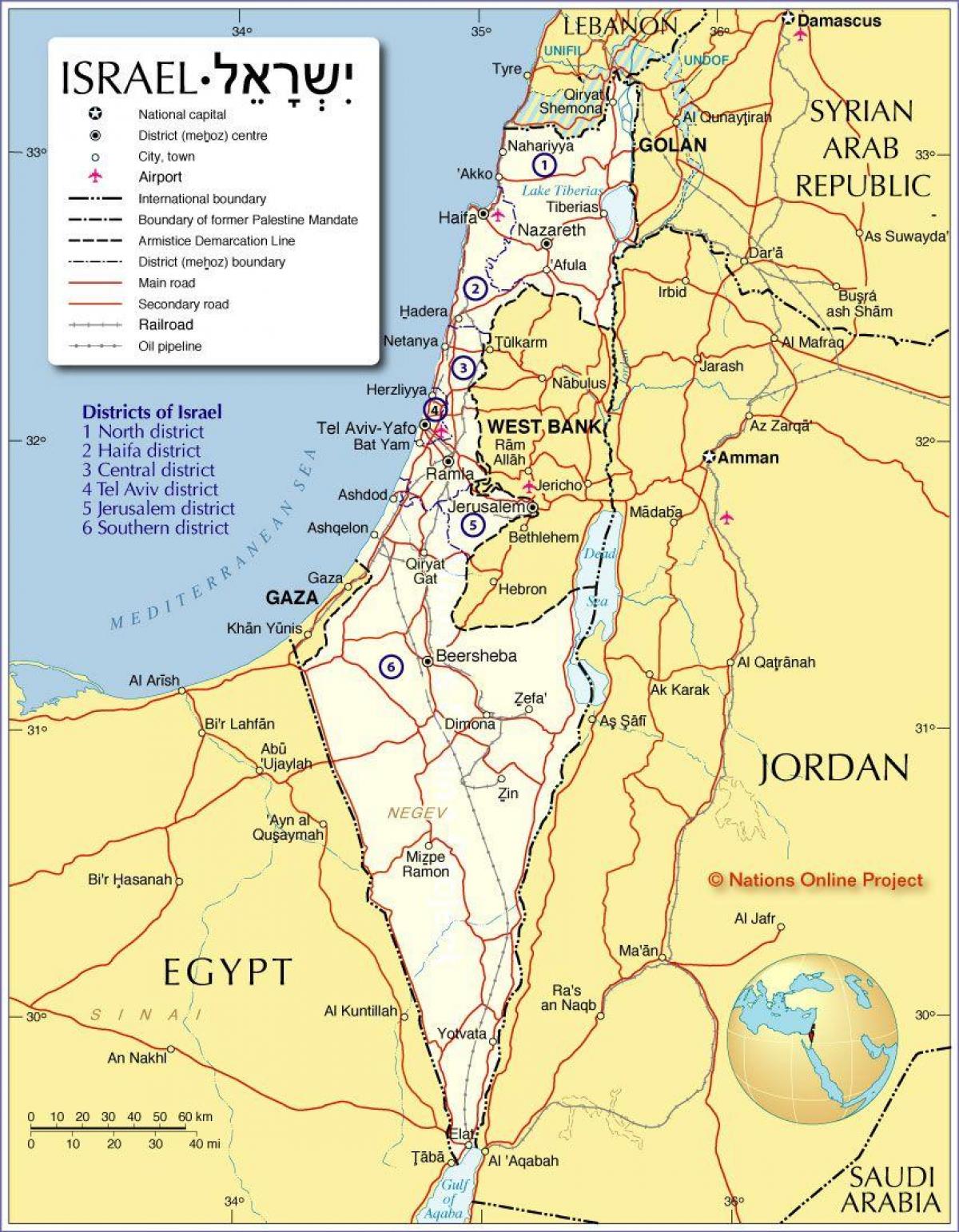 ისრაელის რეგიონების რუკა